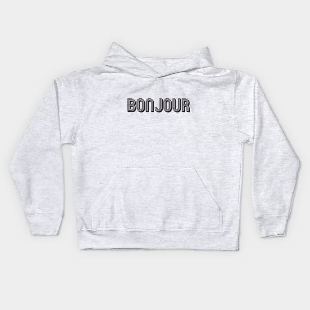 BONJOUR / Black Kids Hoodie by MrKovach